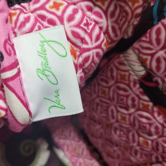 Vera Bradley Mod Floral Pink Tote and Makeup Pouch Set Pink Burgundy - Picture 5 of 9